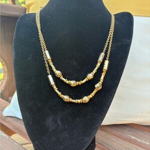 Cookie Lee Gold Toned Layered Necklace. 36”